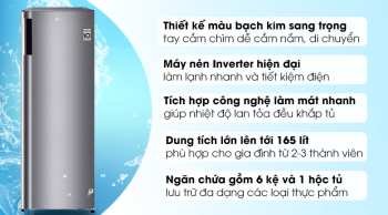 Tủ đông LG Inverter 165 lít GN-F304PS