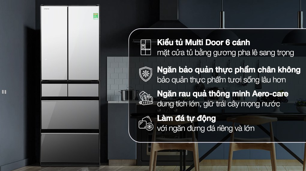 Tủ lạnh Hitachi Inverter 540 lít R-HW540RV(X)
