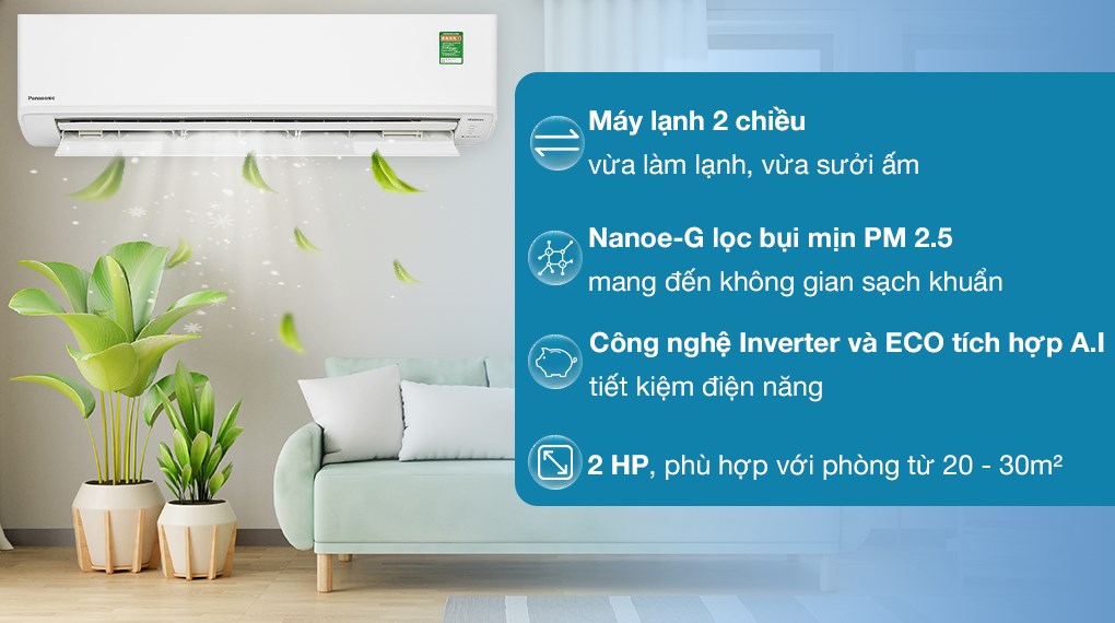 Máy lạnh 2 chiều Panasonic 2 HP CU/CS-YZ18XKH-8