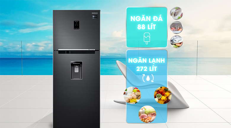 Tủ lạnh Samsung RT35K5982BS/SV - 360 Lít, Inverter, 2 dàn lạnh độc lập